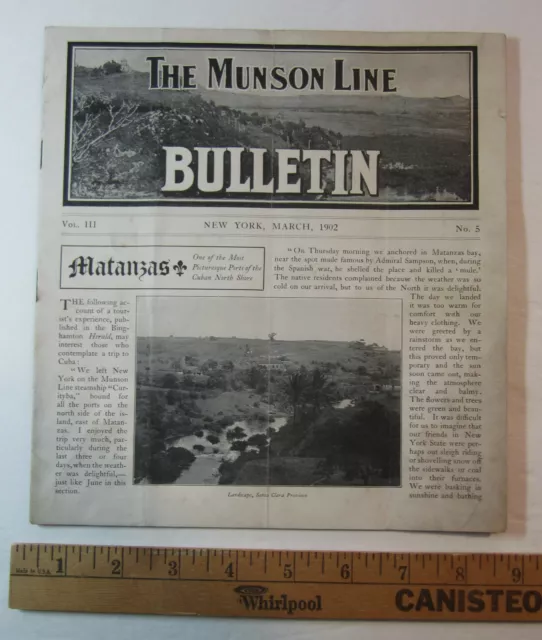 SELTEN - Munson Steamship Line - 1902 KUBA Fahrplan Reise Bulletinw Karten usw. 3