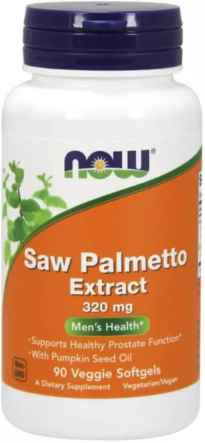 NOW FOODS, SAW PALMETTO EXTRACT, Sägepalme 320mg 90 Weichkapseln SUPER PREIS