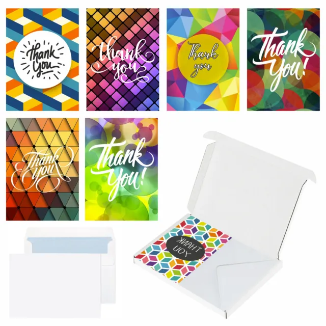 Thank You Card Multipack Pack of 24 - 6 Beautiful Design Foldable with Envelopes 3