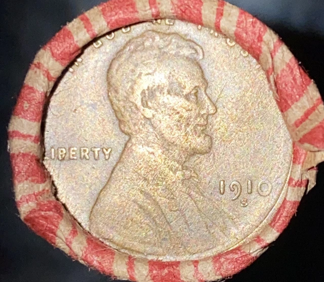 1 US Lincoln Wheat Cent Penny Roll 1910-S/1909 VDB (50 Coins) Old
