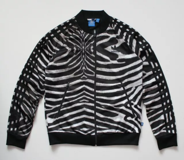 Women's Adidas Originals Supergirl Zebra Track Top Jacket Lined (size UK10 / S)