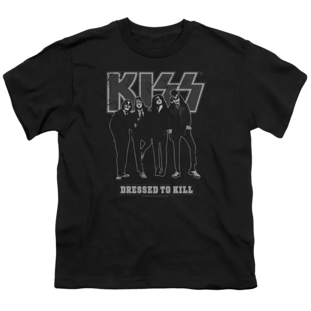 KISS Dressed to Kill Kids Youth T Shirt Licensed 70s Rock Band Tee Black