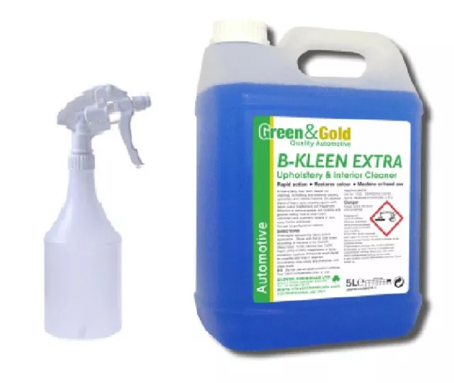 5 Litre Car Valeting Carpet Upholstery Interior Cleaner Green & Gold B-Kleen 5 L