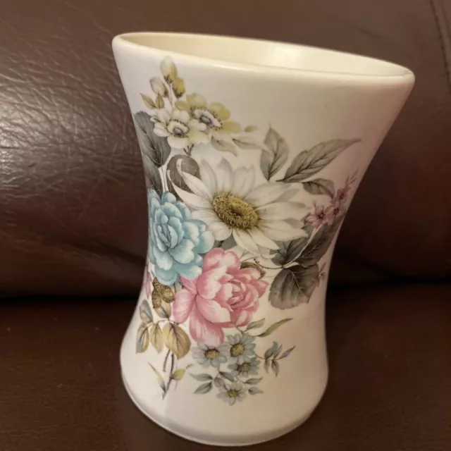 Purbeck Pottery. Small  bud vase with floral design. Purbeck Gifts. 8cm By 10cm.