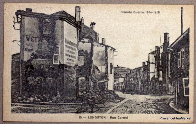 lae126 CPA POSTCARD WAR WW1 LONGUYON RUE CARNOT