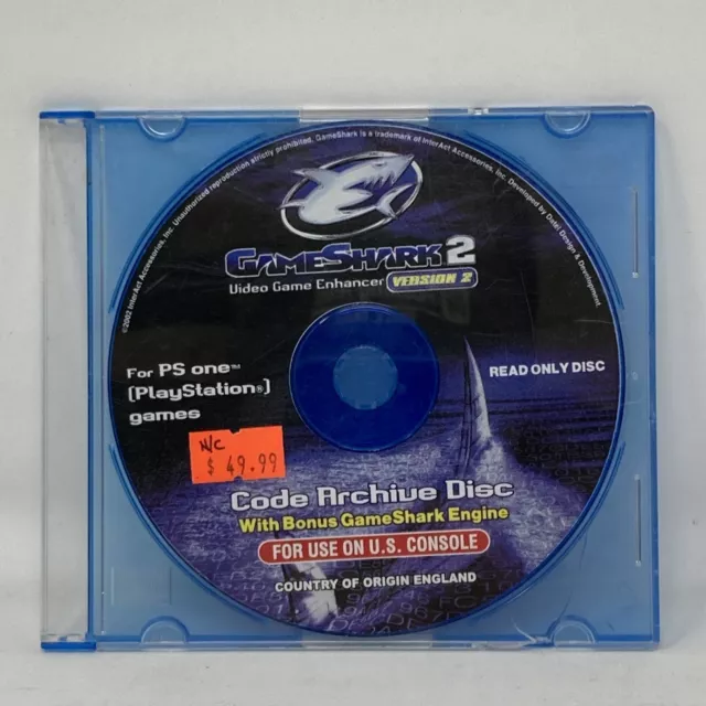 GameShark Game Codes for PlayStation 2 PS2 Version 5.3 - Disc Only 1d1