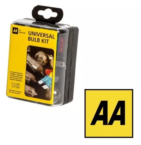 AA Car Van Essentials Compact Travel Universal Spare Bulb & Fuse Kit H1 H7 H4