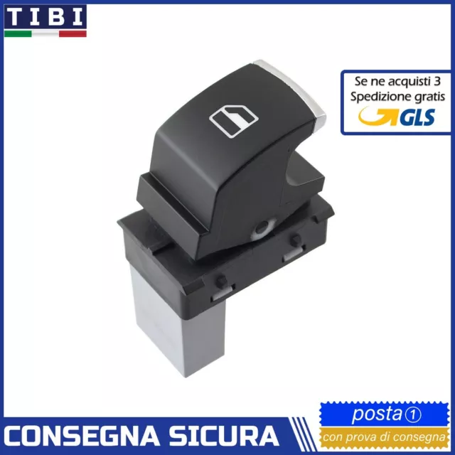 Pulsante Interruttore Alzacristalli Finestrini Cromato Vw Golf 5 6 Polo Passat