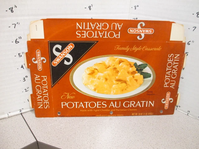 SWANSON 1960s POTATOES AU GRATIN cheese TV dinner frozen food box