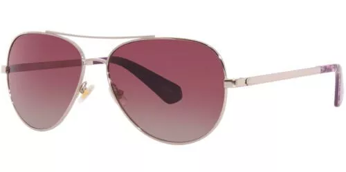 Kate Spade Avaline Polarized Women's Silver-Tone Aviator Sunglasses - 0YB7 JR