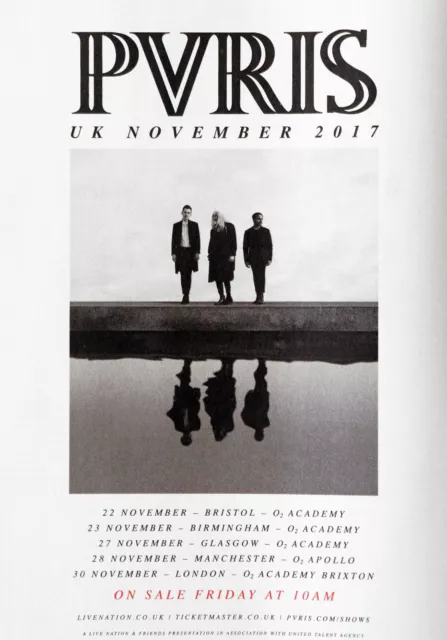 Pvris Novemebr 2017 Uk Tour  Full Page Magazine Advert