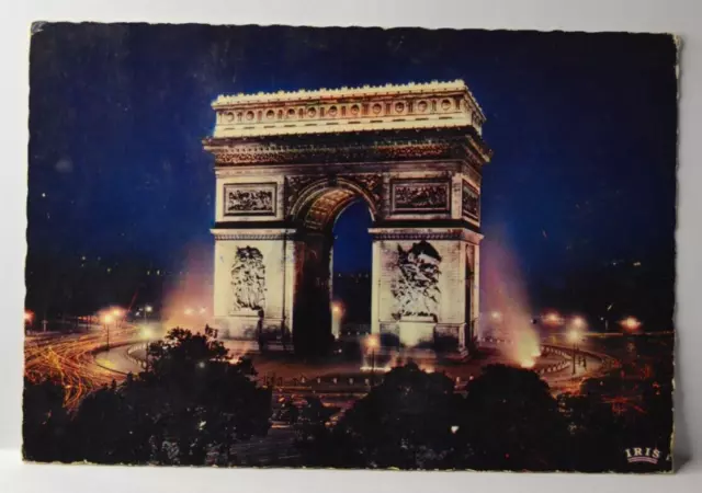 Arc de triomphe place de l'étoile illuminée Paris - carte postale CPA9