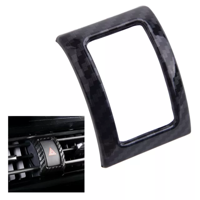 Carbon Fiber Hazard Flasher Switch Cover Trim Fit For Toyota C-HR 2016-2019