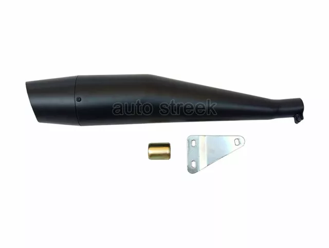 For Royal Enfield Classic 500 Dolphin Shape Powder Coated Exhaust Silencer Black