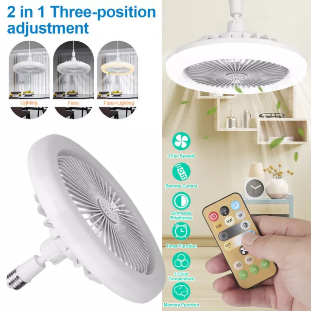 Ventilatore da soffitto 30W con illuminazione telecomando LED plafoniera camera da letto