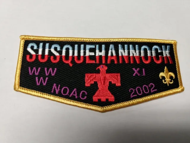Boy Scout OA Susquehannock Lodge XI 11 2002 Noac Flap Patch Dead Merged Lodge