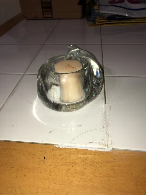 Glass Sleeping Cat Votive Candle Holder Paperweight 3