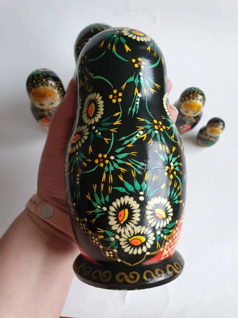 Matroschka Babuschka Puppen 5er Set Signiert Russland Vintage Mærchen Motiv 18cm 5