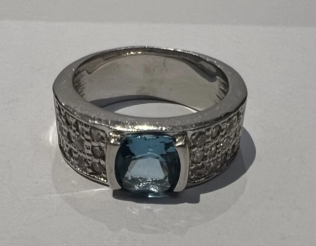 Superbe grosse bague - argent massif et Verroterie