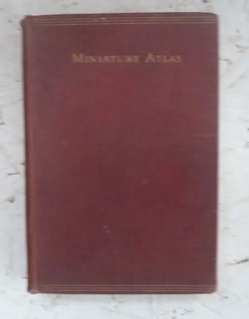 Vintage Book c1894 Miniature Atlas Bartholomew 128 Colour Maps H/B Gazetteer