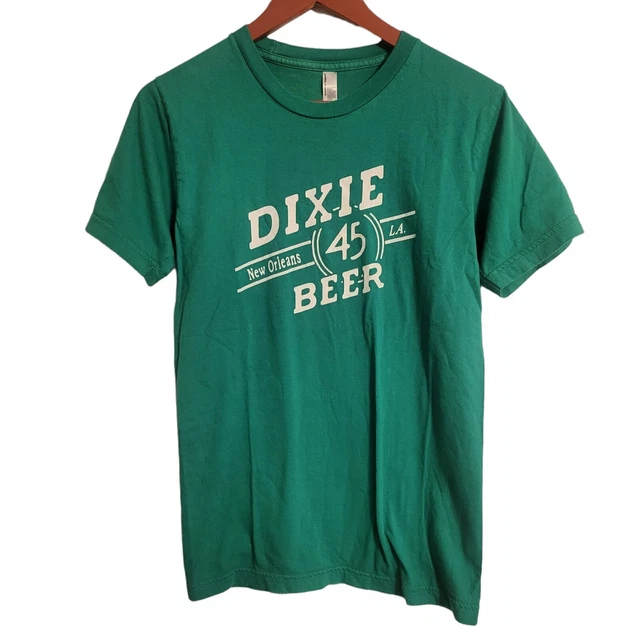 Vintage Dixie Beer Brewery Logo Shirt New Orleans Green Small American Apparel