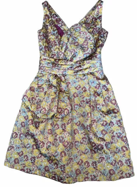 ZAC POSEN for Target Floral Shimmer Sleeveless Party Dress Size 1 NWOT