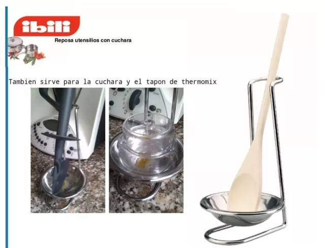 REPOSA UTENSILIOS CON CUCHARA DE MADERA (para cucharon,cacilla,thermomix,soporte