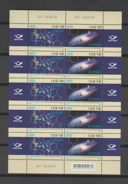 S38309 Eesti Estland Europa Cept MNH 2009 Ms Astronomie Space