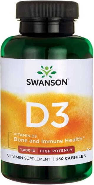 Vitamine D3 1000 UI Vitamine D-3 250 gélules SWANSON