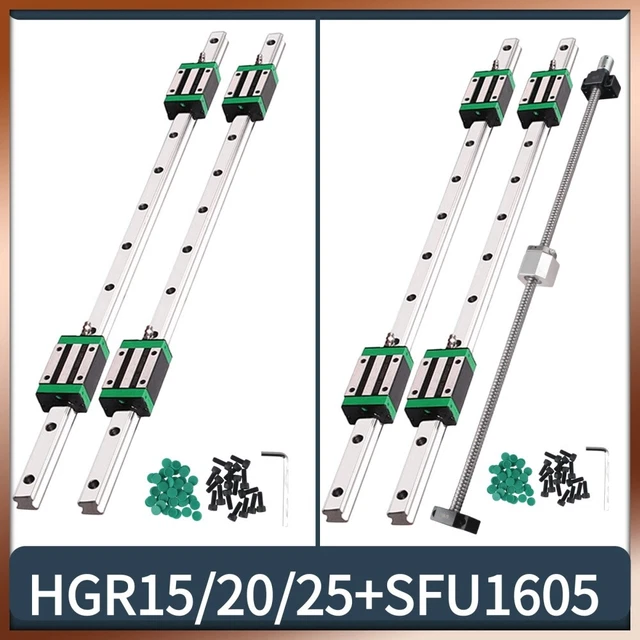 Produktbild von HGR15 / HGR20 Linearführung + Block – Inkl. SFU1605 Kugelumlaufspindel