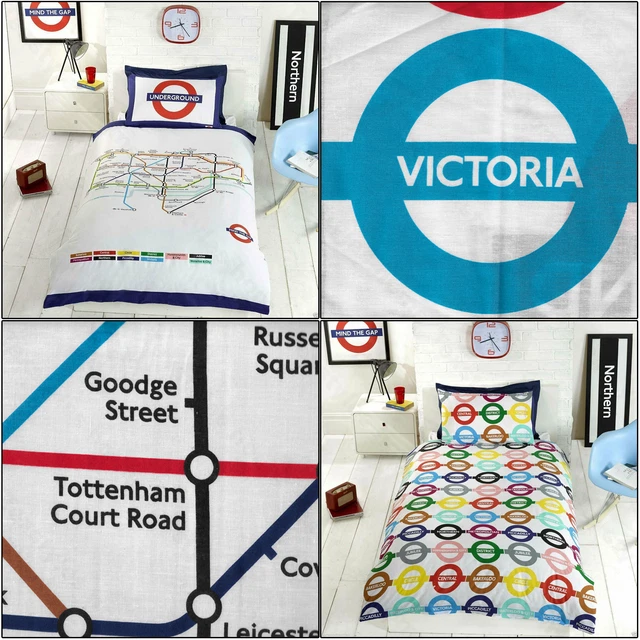 LONDON UNDERGROUND COOL Tube Map Reversible Novelty Duvet Cover Set