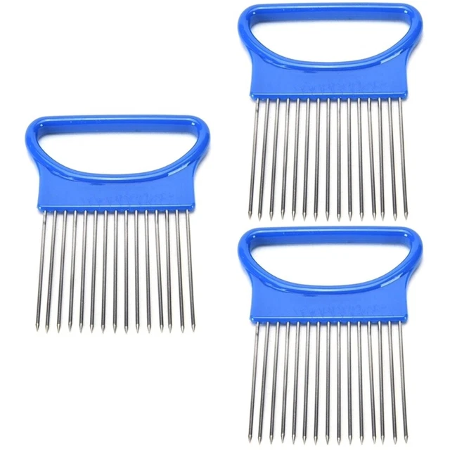 3pcs Outils Creative Bouchon d'oignon Acier inoxydable Aiguille d'oignon Doide
