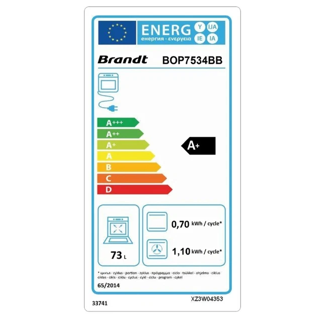 Brandt Four intégrable multifonction 73l 60cm pyrolyse noir 2