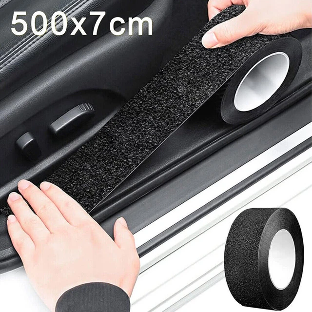 Bande De Protection Seuil De Porte Voiture - Fibre Carbone 3D, Noir, Autocollante, 5cmx3M