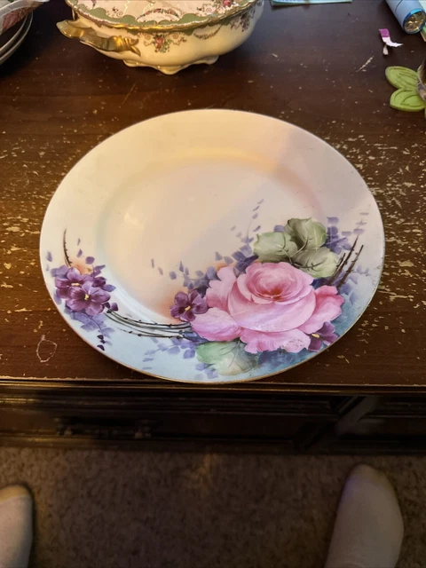 Noritake Nouveau Dinner Plate Japan Floral Pattern Diameter 10 1/2 Inches