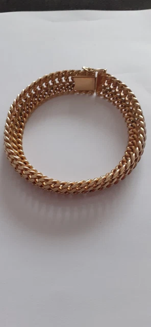 Bracelet Gourmette Doré URECH | Bijou Occasion En Bon état | Bracelet Chaîne Couleur Or Pour Homme Ou Femme