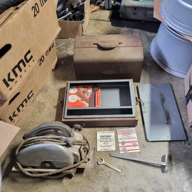 RARE VTG CRAFTSMAN CIRCULAR SAW 1950 s w Orig. Case Manuals Tools