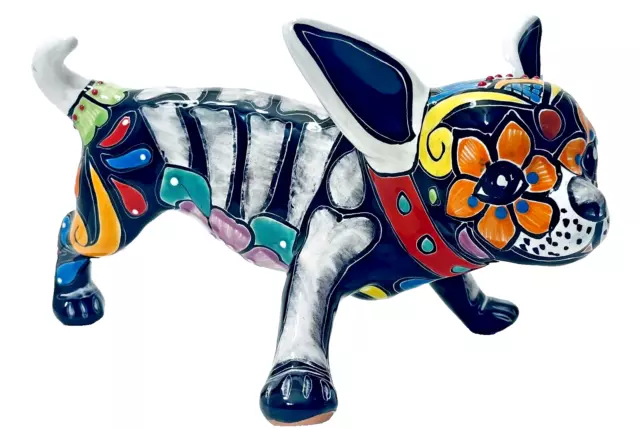 Mexican Talavera Chihuahua Hiking Figure Dog Animal Pottery Folk Art 15"