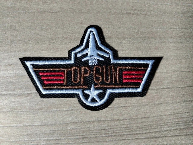 Toppa Patch Termoadesiva TOP GUN AERONAUTICA cm 7x 5 toppa ricamata ricamo