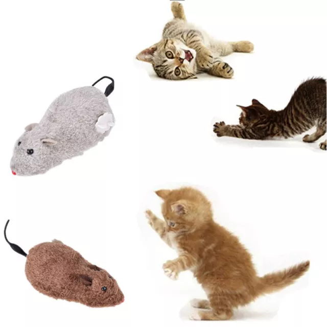 Wind-up Mouse Move Tail Wind Up Funny Running Mouse Joking Kitten Prank Toy