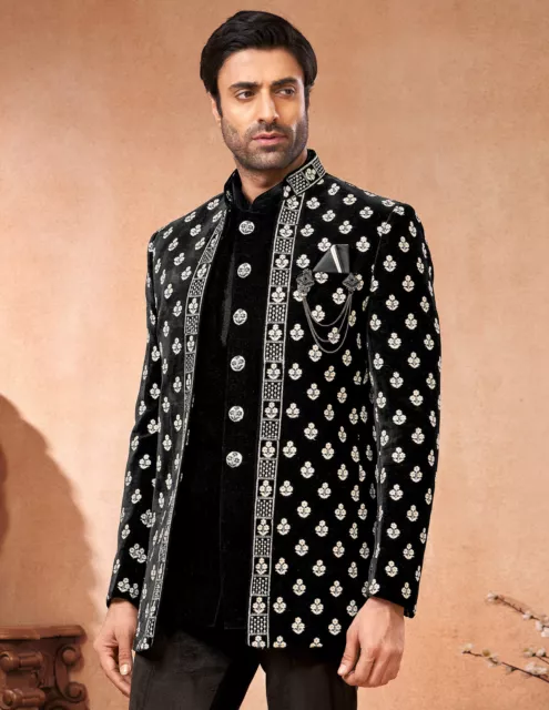 Indian Mens Wedding Bollywood Party Wear Embroidered Jodhpuri Bandhgala India