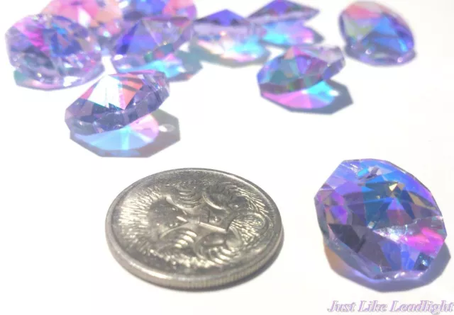 10x 14mm Octagon crystal suncatcher beads pendant prism suncatchers Ab 1hol