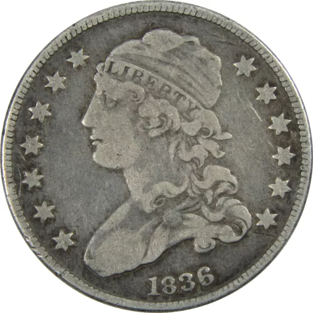 1836 Capped Bust Quarter F Fine Silver 25c Coin SKU:I12353