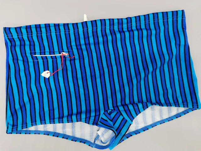 Costume da bagno originale anni 70 swim trunks taglia 6 L M vintage retrò uomo a righe anni 80