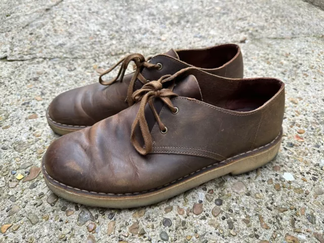Clarks Originals Desert London Tan Leather Men's Shoes Size UK10