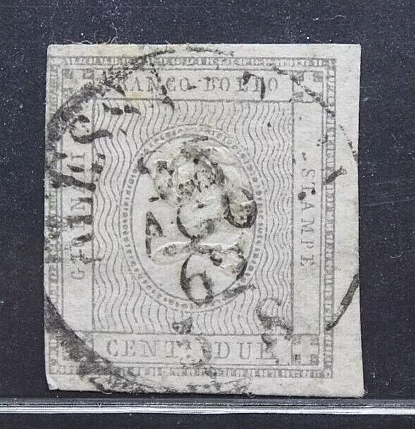 1861 Regno Di Sardegna Francobolli Per Le Stampe 2 Cent. Grigio Timbrato (C.8)