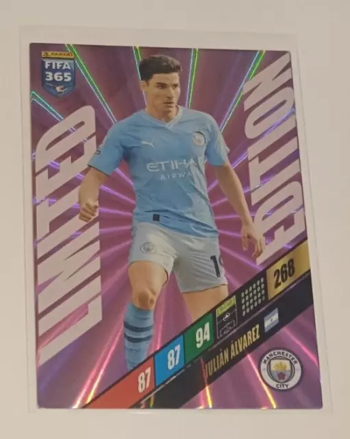 Carte LIMITED EDITION Julian ALVAREZ Man City PANINI ADRENALYN XL FIFA 365 2024