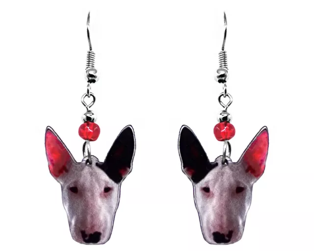 Bull Terrier Dog Face Earrings Pet Head Animal Womens Cute Breed Puppy Jewelry