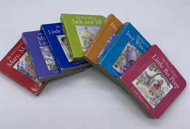 Set of 7 "My First Library" Nursery Rhyme Mini Board Books