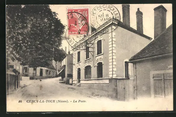 CPA Cercy-la-Tour, La Poste